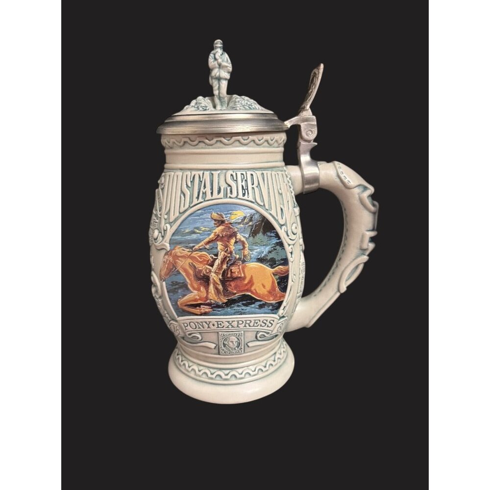 Avon Salute To The Postal Service‎ Stein Pony Express & Benjamin Franklin Design